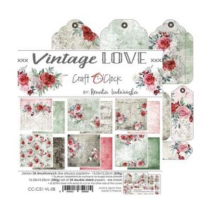 Комплект дизайнерска хартия - VINTAGE LOVE - 24 листа