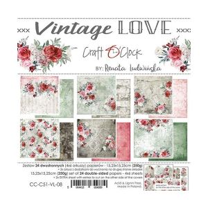 Комплект дизайнерска хартия - VINTAGE LOVE - 24 листа