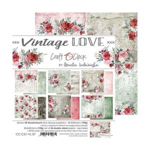 Комплект дизайнерска хартия - VINTAGE LOVE- 24 листа