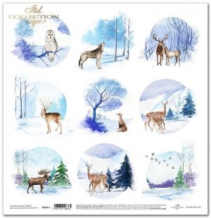 Комплект дизайнерска хартия - Winter  - 6 листа