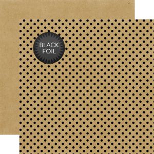 Комплект дизайнерска хартия - Black Foil Dot Collection Kit - 6 листа
