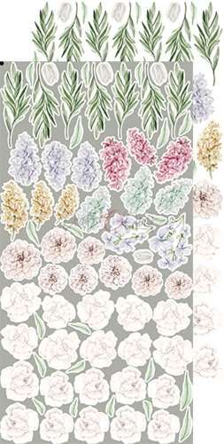Комплект дизайнерска хартия с елементи за изрязване - Spring Charm Flowers - 12 листа