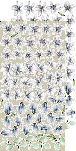 Комплект дизайнерска хартия с елементи за изрязване - VINTAGE SKY Flowers - 12 листа
