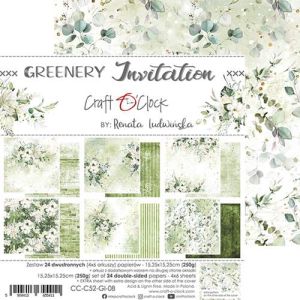 Комплект дизайнерска хартия -  GREENERY INVITATION - 24 листа