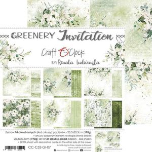 Комплект дизайнерска хартия - GREENERY INVITATION - 24 листа