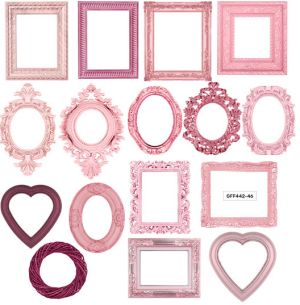 Комплект изрязани елементи - Pink Frames - 16 бр.