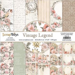 Комплект дизайнерска хартия - Vintage Legend - 12 листа