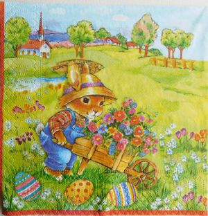 Салфетка Easter rabbit in garden