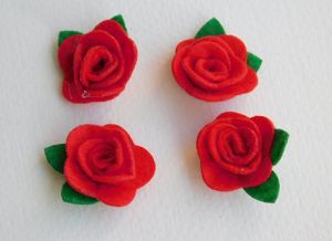 3D Рози от филц - 4 бр.