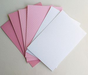 Заготовки за картички - Микс  точки Розово, Бяло - 6 бр.