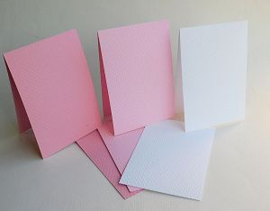Заготовки за картички - Микс  точки Розово, Бяло - 6 бр.