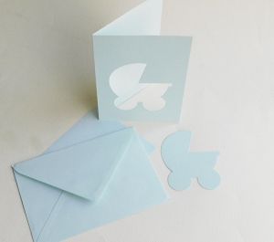 Заготовки за картичка и плик - New Born - Светло Синьо