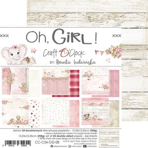 Комплект дизайнерска хартия - OH GIRL - 24 листа