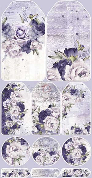 Комплект дизайнерска хартия с елементи за изрязване - GARDEN OF HARMONY  - FLOWERS - 12 листа