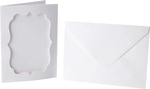 Комплект картички с пликове Бяло - 15.20 x 20.30 см - 4 бр