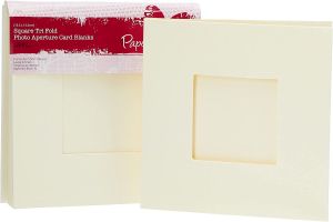 Комплект картички с пликове Крем - 13,5 х 13,50 см - 10 бр