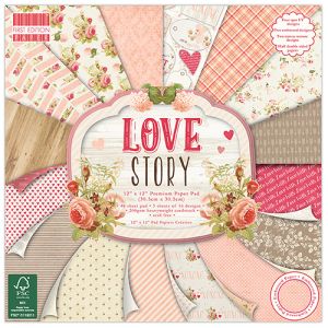 Комплект дизайнерска хартия -  Love Story - 48 листа