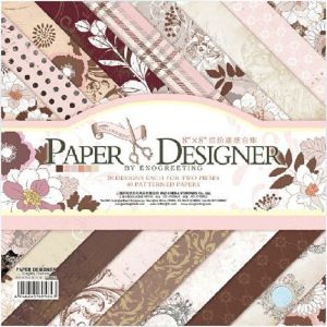 Комплект дизайнерска хартия -  Elegant flower - 40 листа