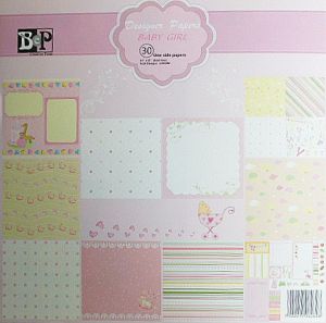 Комплект дизайнерска хартия - Baby Girl - 30 листа