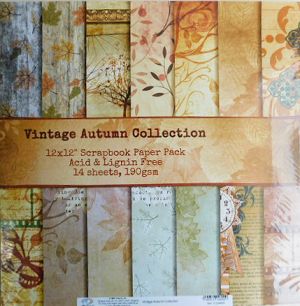 Комплект дизайнерска хартия - Vintage Autumn - 14 листа