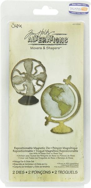 Шаблон за изрязване  - Vintage Fan & Globe Set