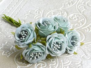 Текстилни цветя - Велур Салвия - 6 бр.