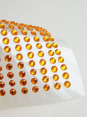 Полусферични самозалепващи камъчета - Оранжево -260 бр.