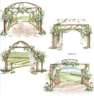 Комплект изрязани елементи - Wedding arches - 4 бр.