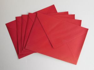 Комплект пликове - Червено - 5 бр. C6 - 16,00 х 11,40 см