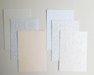 Перлени заготовки за картички с релеф - Бяло и Крем- 6 бр.