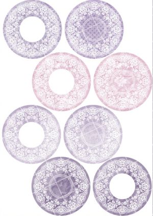 Комплект изрязани елементи - We both together - Lilac Circle Lace -10 бр.