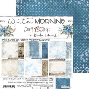 Комплект дизайнерска хартия - WINTER MORNING Basic- 24 листа