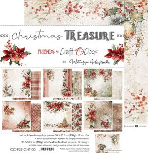 Комплект дизайнерска хартия - CHRISTMAS TREASURE - 6 листа