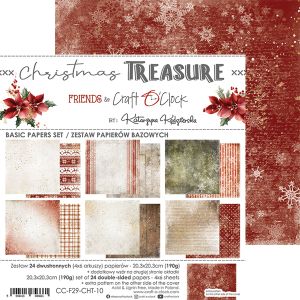 Комплект дизайнерска хартия - CHRISTMAS TREASURE Basic- 24 листа