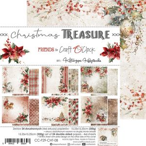 Комплект дизайнерска хартия - CHRISTMAS TREASURE - 24 листа