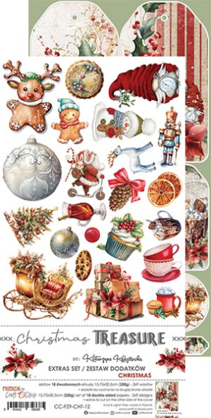 Комплект дизайнерска хартия - CHRISTMAS TREASURE Christmas - 18 листа