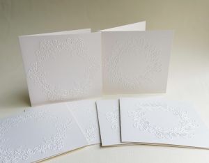 Перлени заготовки за картички - Рамки Бяла перла - 6 бр.