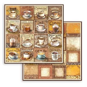 Комплект дизайнерска хартия - COFFEE AND CHOCOLATE - 10 двустранни листа