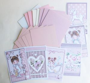 Kомплект за картички - Little Girl - 20 части