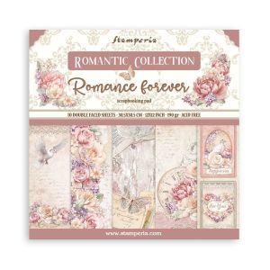 Комплект дизайнерска хартия - Romance Forever - 10 двустранни листа