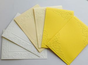 Релефни Заготовки за картички - Микс жълто - 6 бр.