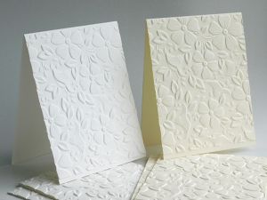 Релефни Заготовки за картички -3D цветя Бяло и Шампанско - 6 бр.