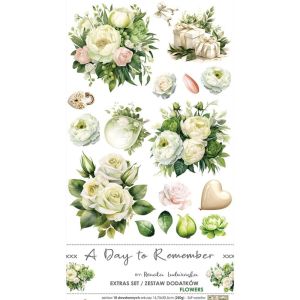 Комплект дизайнерска хартия  - A DAY TO REMEMBER  Flowers - 18 листа