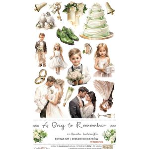 Комплект дизайнерска хартия - A DAY TO REMEMBER Wedding - 18 листа