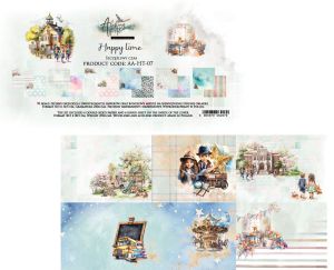 Комплект дизайнерска хартия - HAPPY TIME - 6 листа