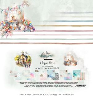Комплект дизайнерска хартия - HAPPY TIME - 6 листа