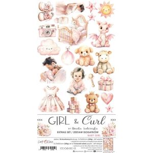 Комплект дизайнерска хартия с елементи за изрязване - GIRL & CURL - 18 листа