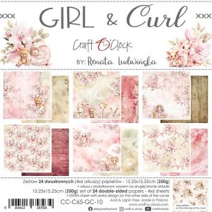 Комплект дизайнерска хартия - GIRL & CURL - 24 листа