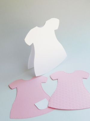 Заготовка за картичка - Детска рокля Розово -  1 бр.