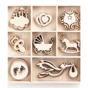Комплект Дървени фигурки - Бебе - 40 елемента